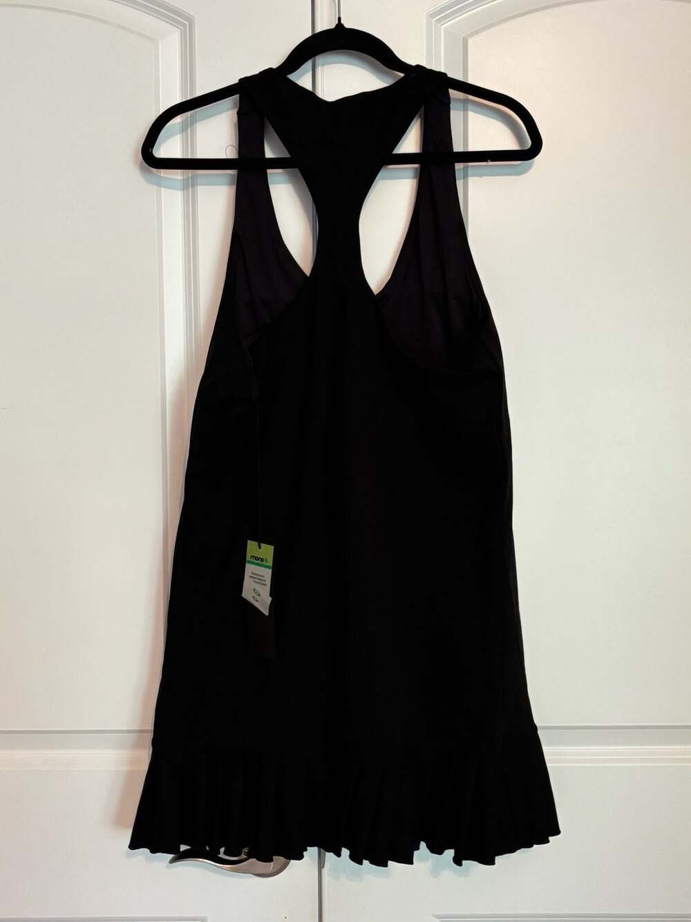 Mono B Black Athletic Ruffle Hem Racerback Active Dress 2XL